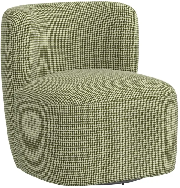 Kinsley Swivel Chair, Houndstooth Avocado