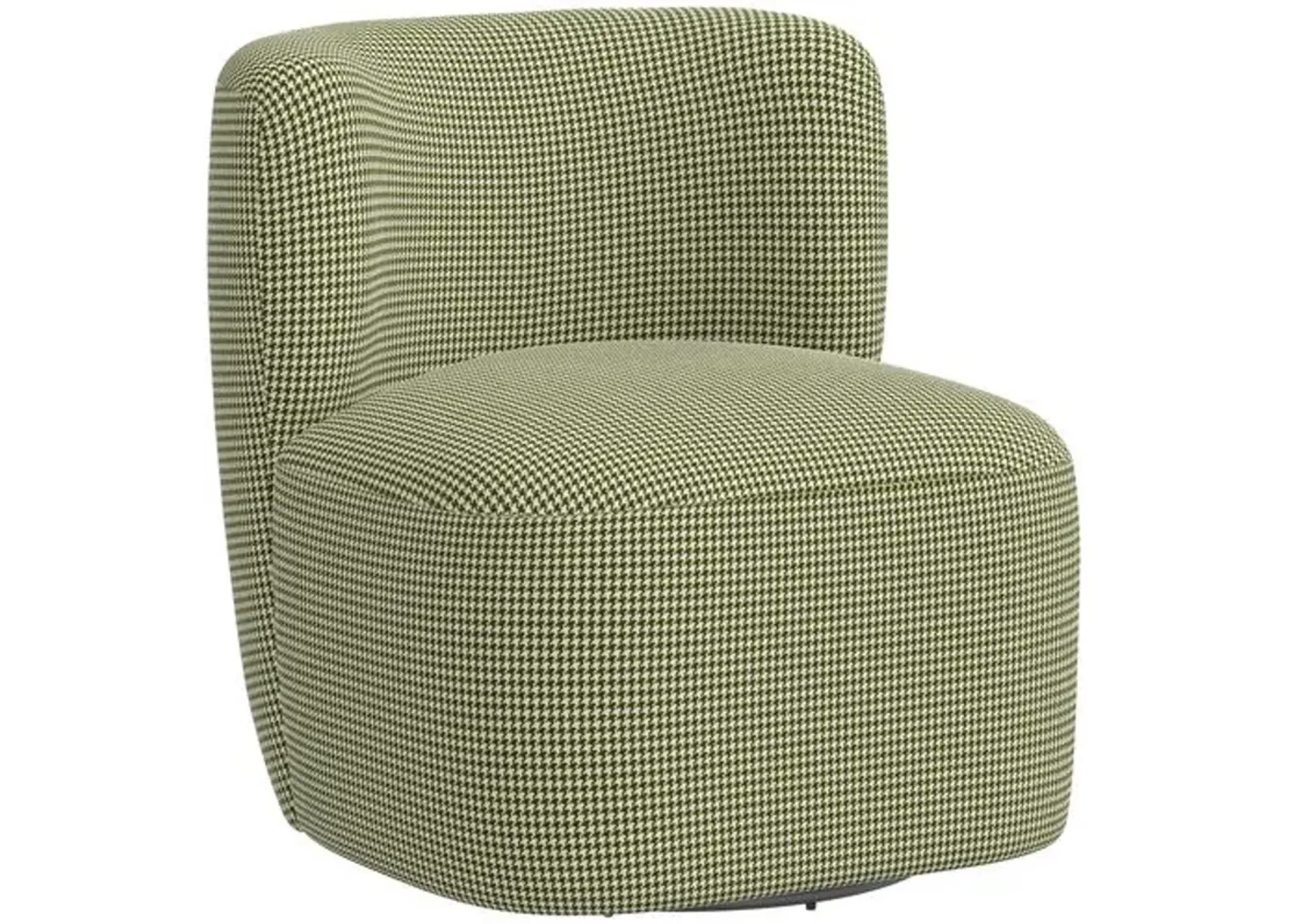 Kinsley Swivel Chair - Houndstooth Avocado - Handcrafted