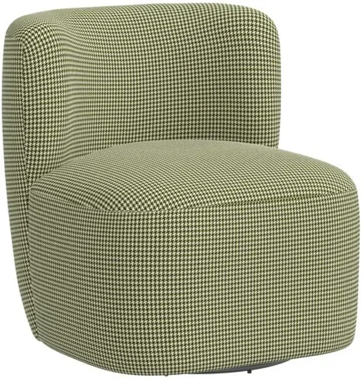 Kinsley Swivel Chair - Houndstooth Avocado - Handcrafted