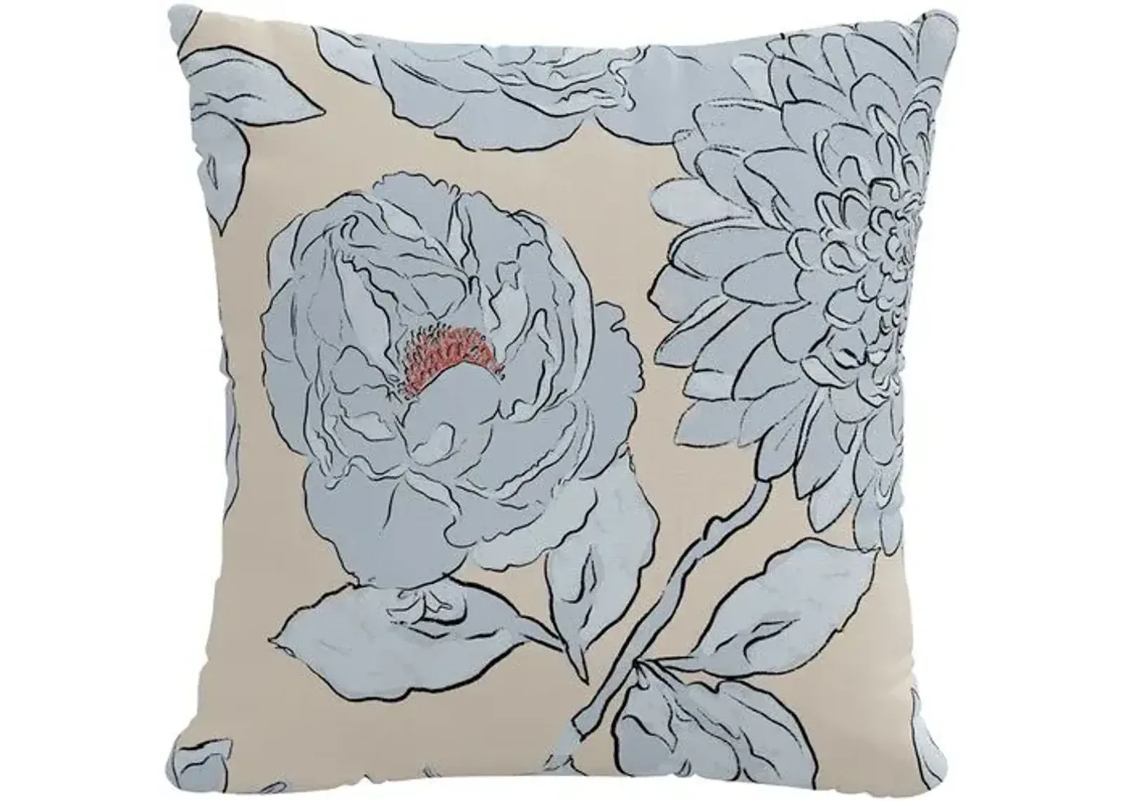 Posy Pillow - Icy Blue Floral