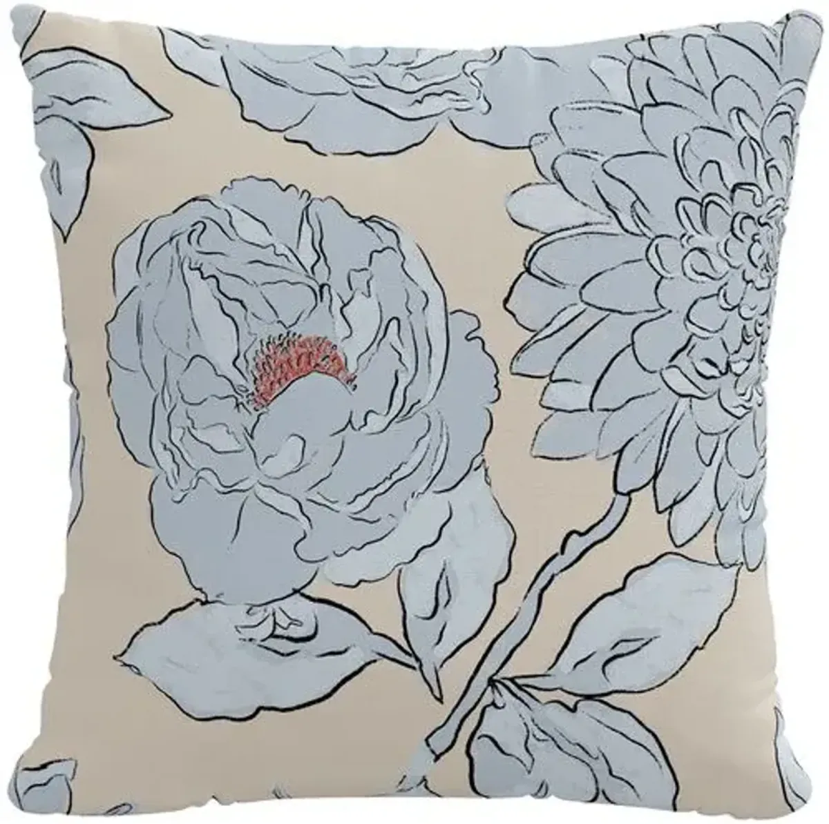 Posy Pillow - Icy Blue Floral