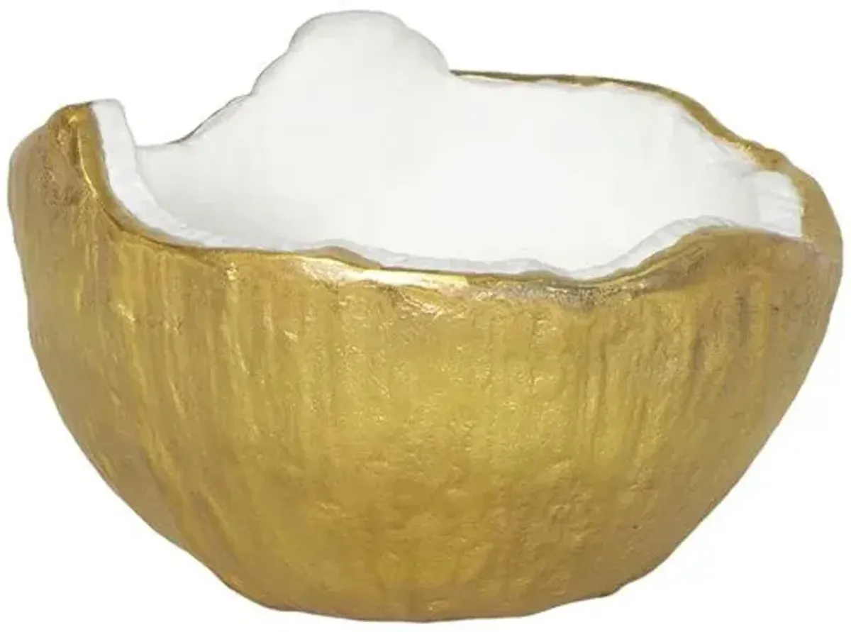 Pina Metal Bowl Set - White/Gold - Regina Andrew