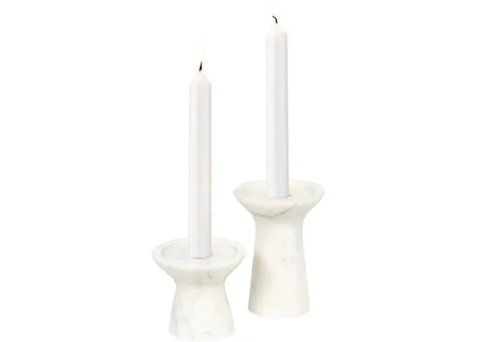 Klein Marble Candle Holder Set - White - Regina Andrew