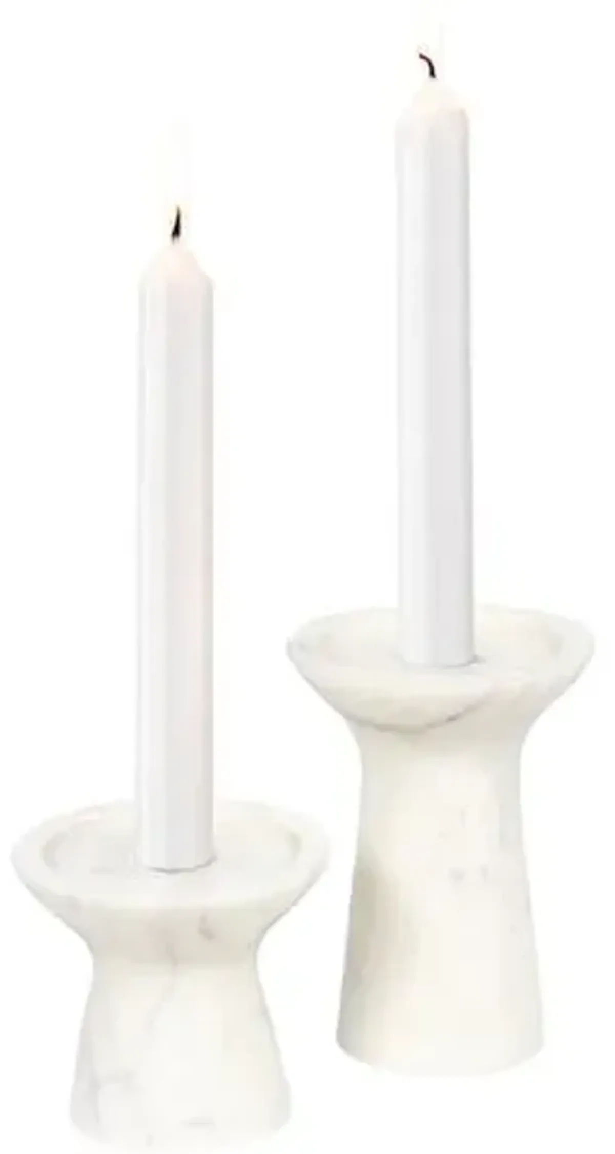 Klein Marble Candle Holder Set - White - Regina Andrew