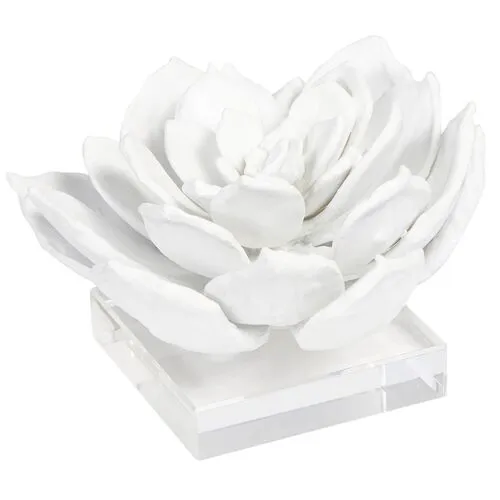 Succulent Resin Sculpture - White - Regina Andrew