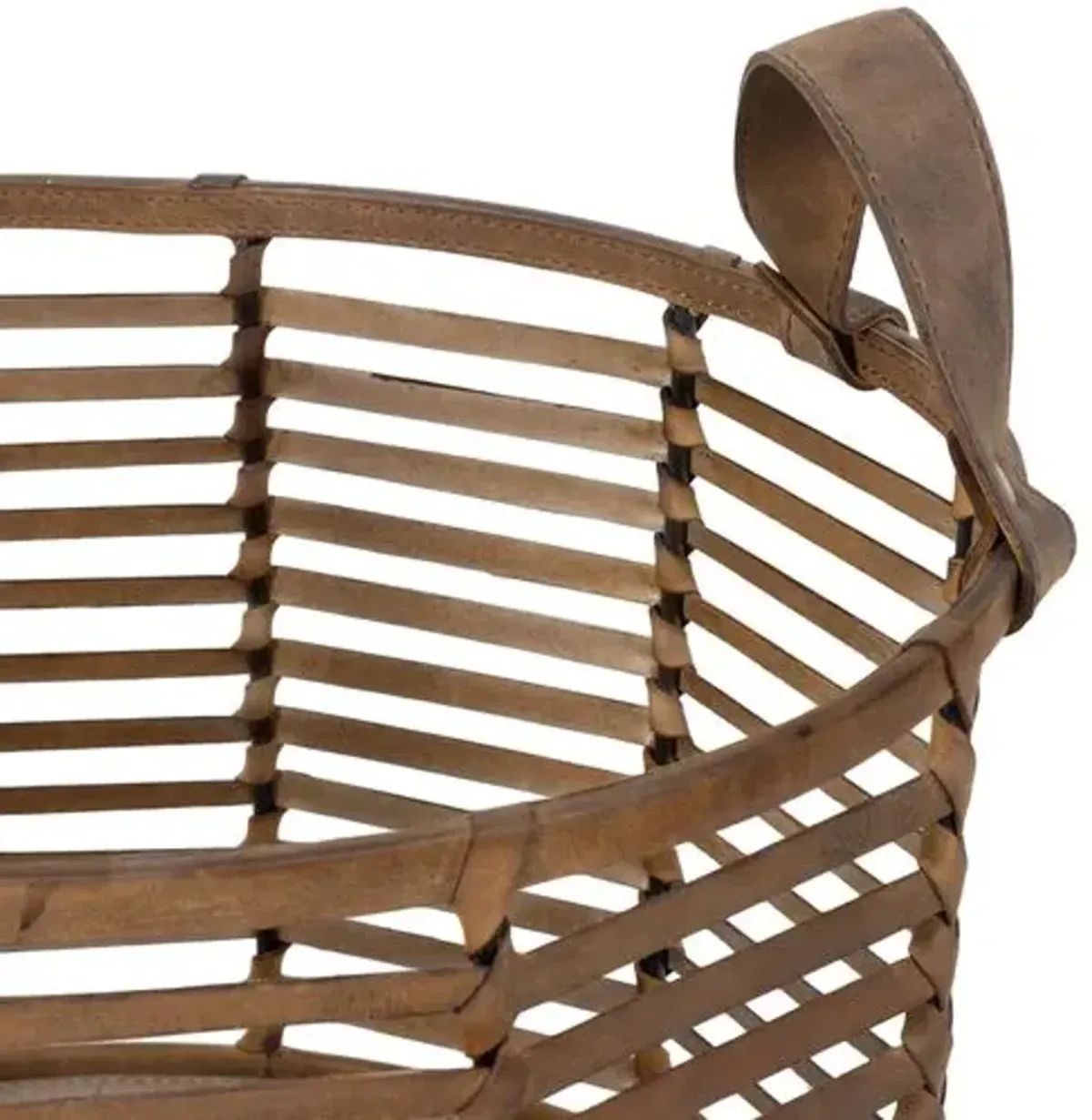 Finn Leather Basket - Brown - Regina Andrew