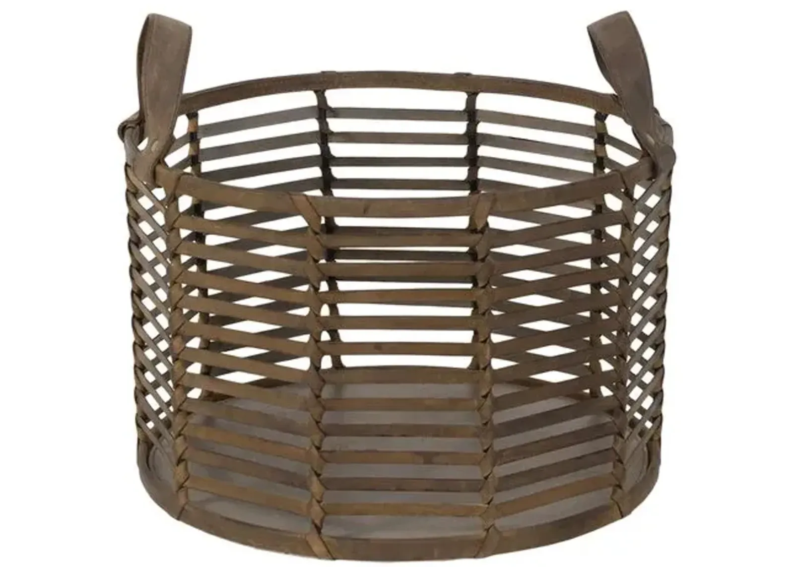 Finn Leather Basket - Brown - Regina Andrew