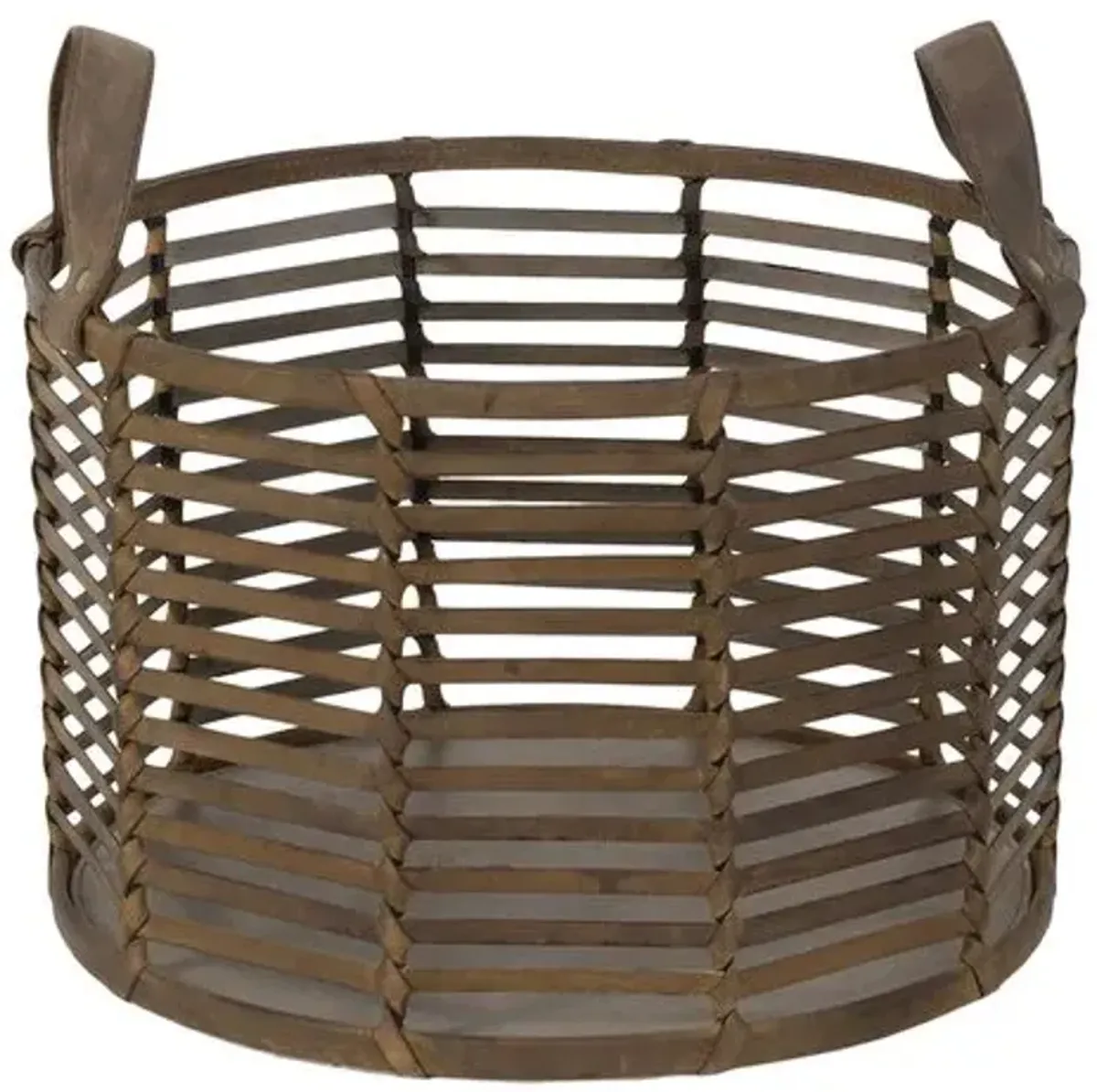 Finn Leather Basket - Brown - Regina Andrew