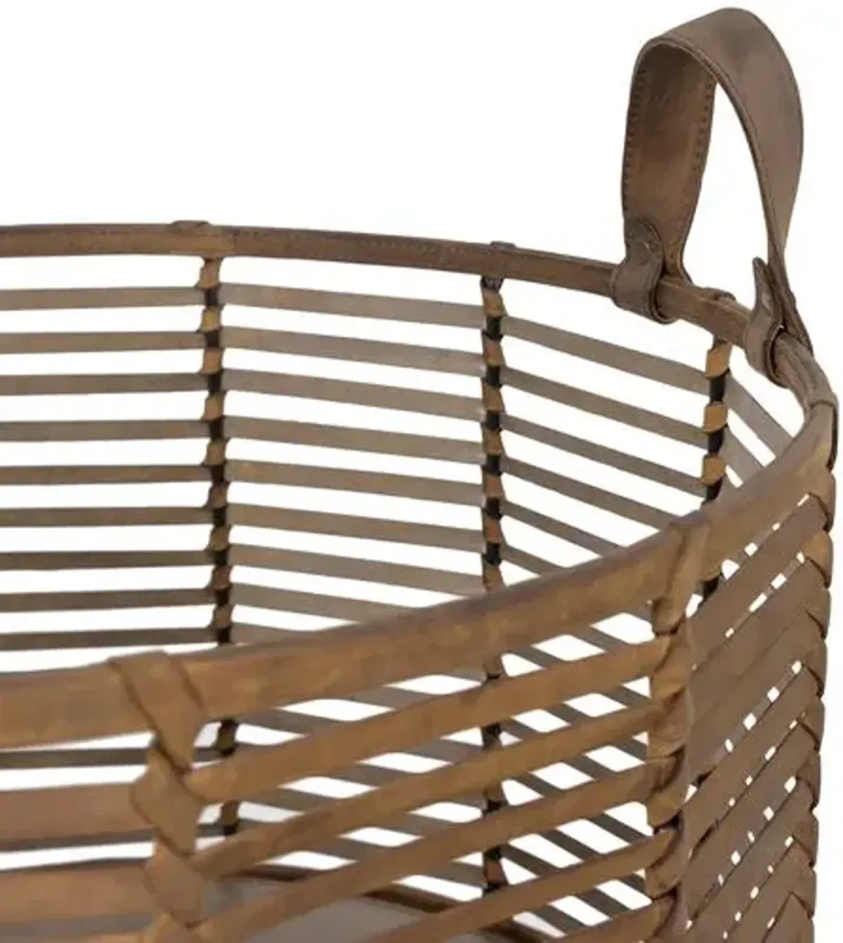 Finn Leather Basket - Brown - Regina Andrew