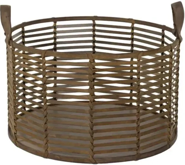 Finn Leather Basket - Brown - Regina Andrew