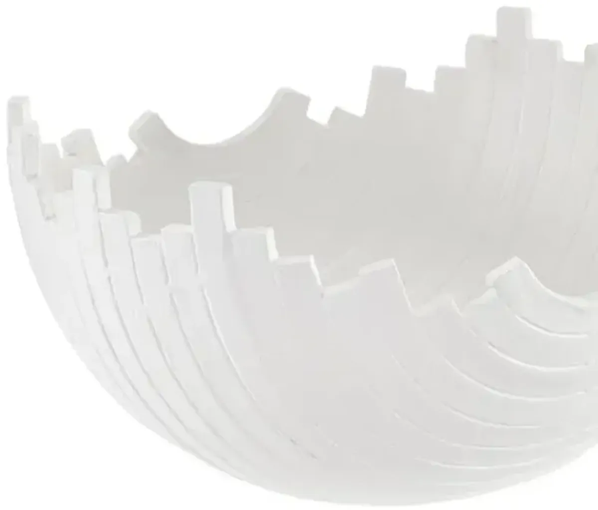 Basalt Sculpted Metal Bowl - White - Regina Andrew