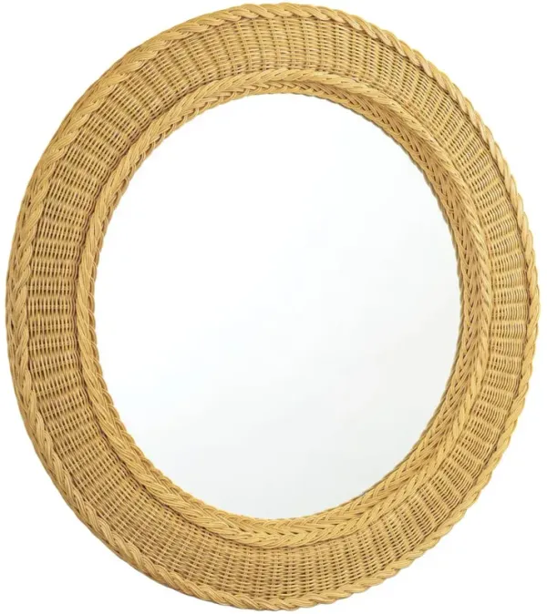 Pierre Round Rattan Wall Mirror, Natural