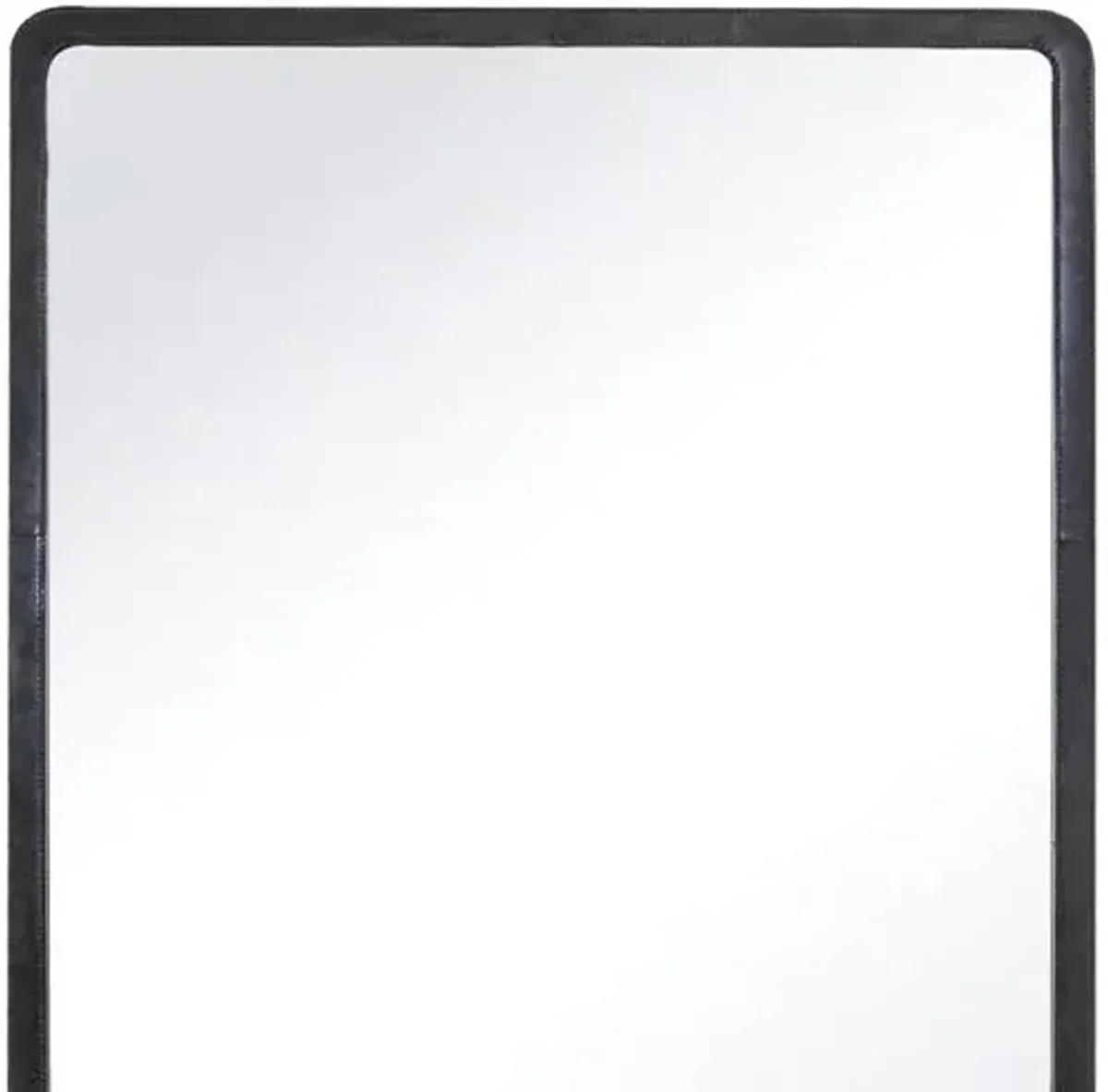 Knox Leather Rectangle Wall Mirror - Black - Regina Andrew