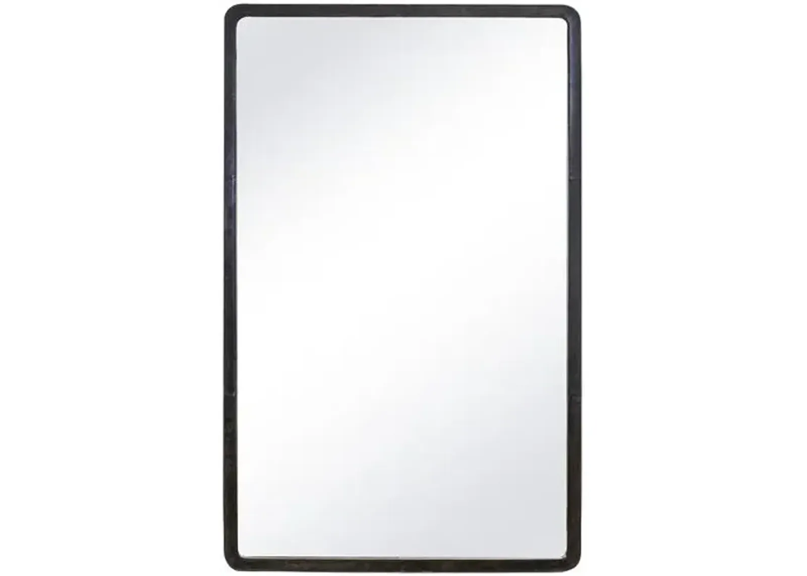 Knox Leather Rectangle Wall Mirror - Black - Regina Andrew