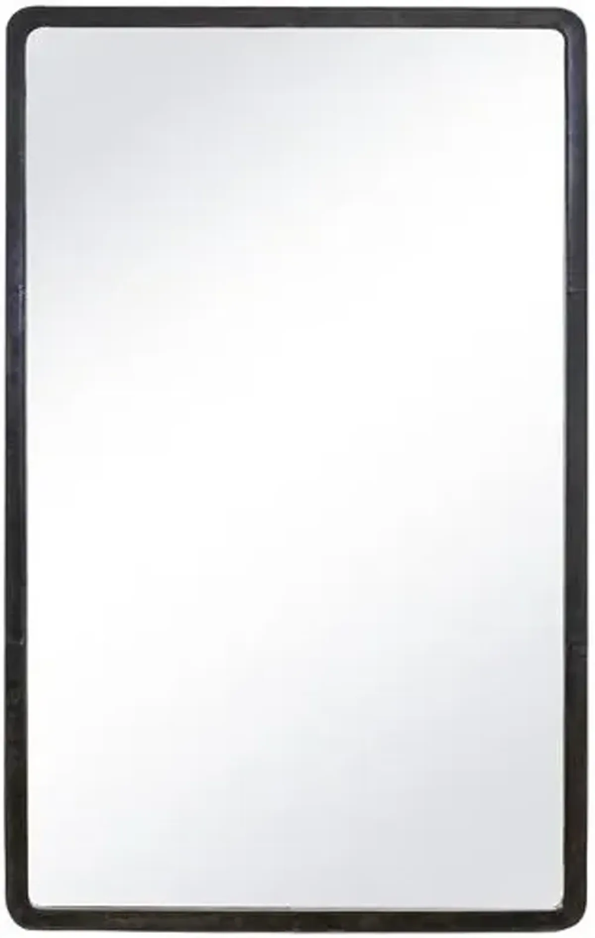 Knox Leather Rectangle Wall Mirror - Black - Regina Andrew