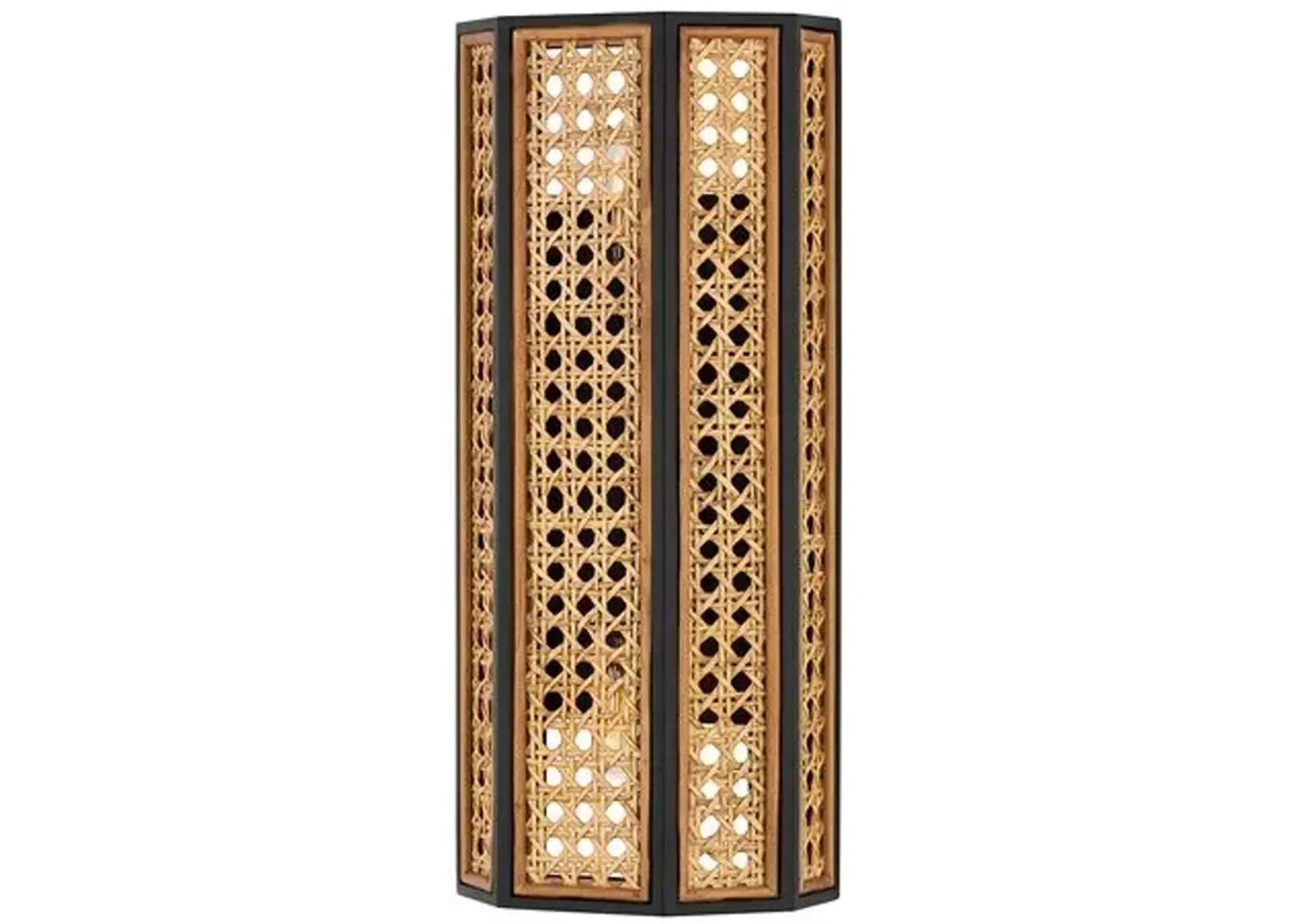 Georgia Rattan Wall Sconce - Natural/Old Bronze - Black