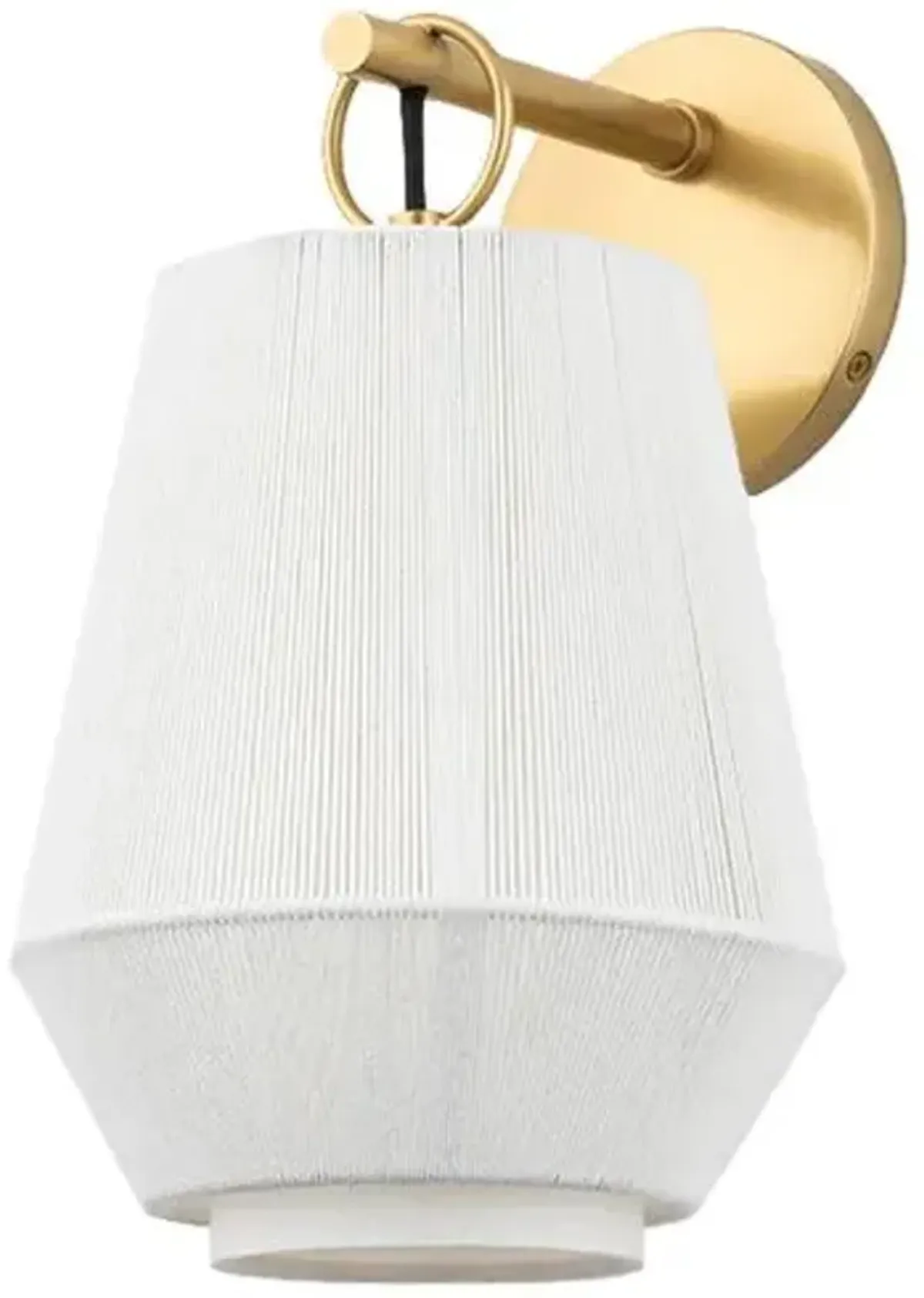 Debi Belgian Linen Wall Sconce - White/Aged Brass - Gold