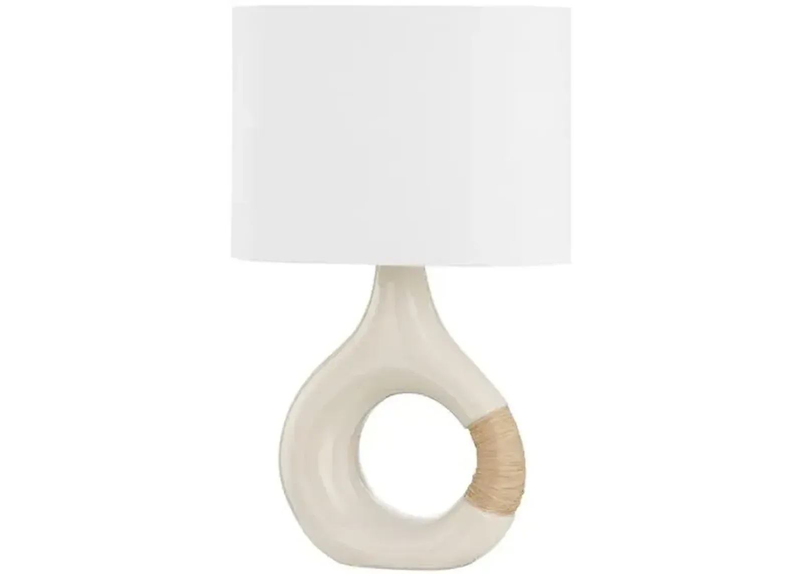 Mindy Round Table Lamp - Ivory Crackle