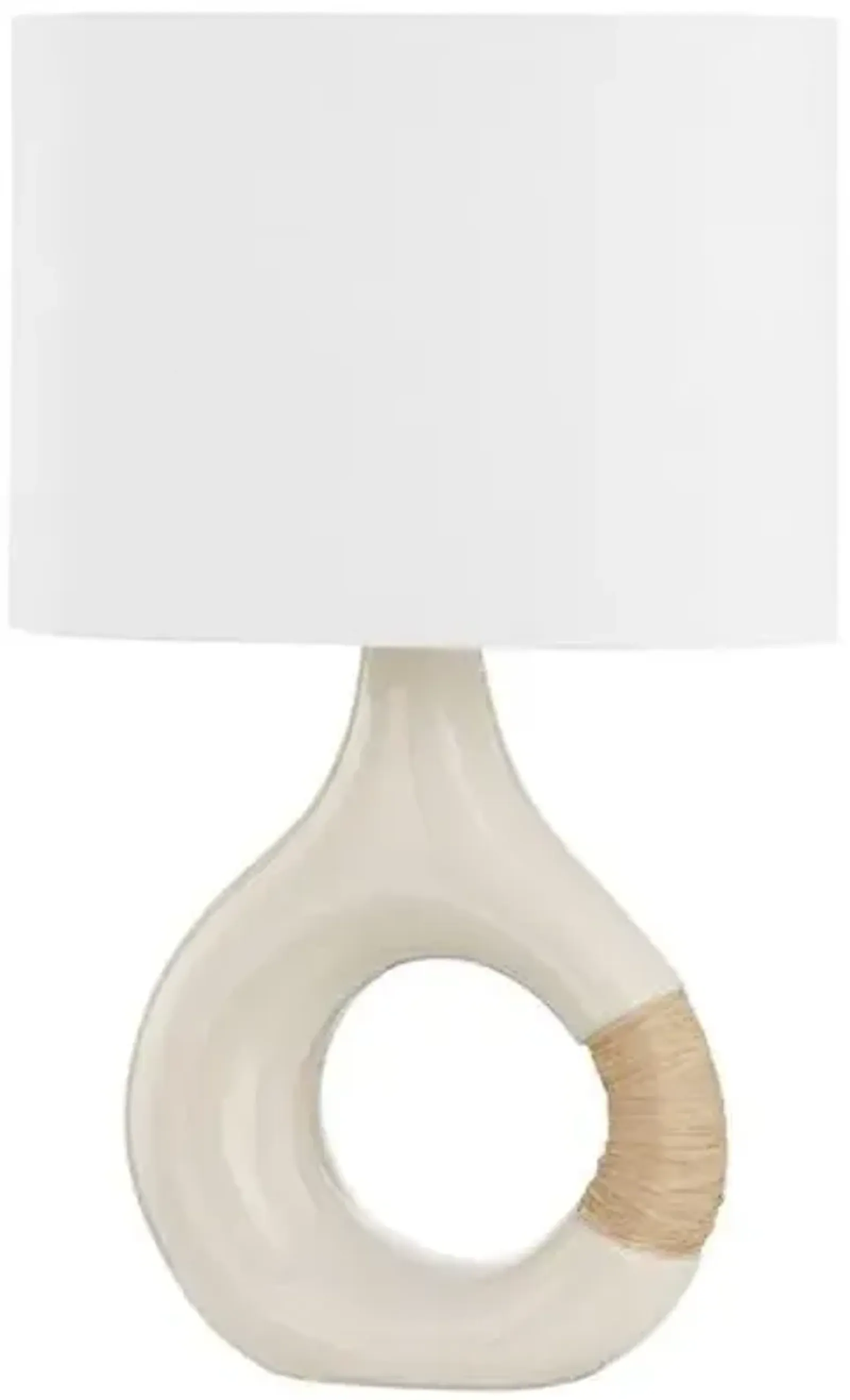 Mindy Round Table Lamp - Ivory Crackle