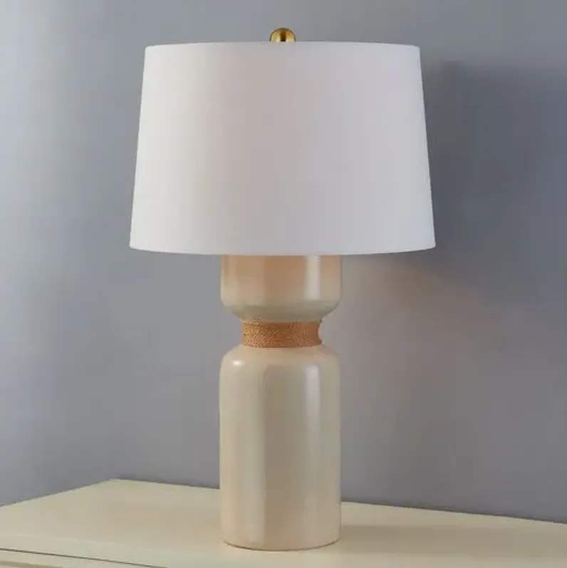 Mindy Column Table Lamp - Ivory Crackle