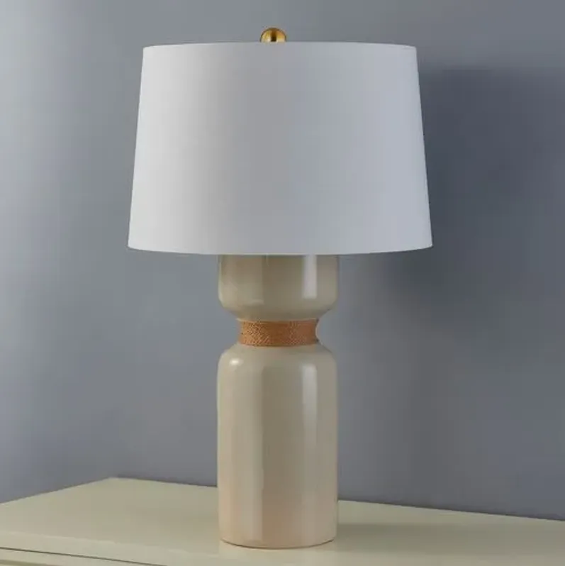 Mindy Column Table Lamp - Ivory Crackle