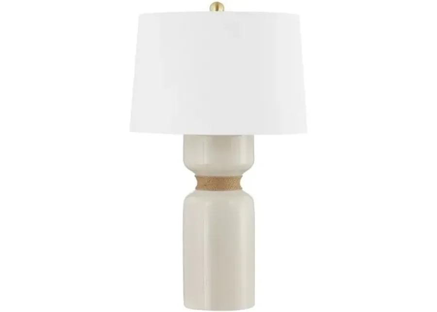 Mindy Column Table Lamp - Ivory Crackle