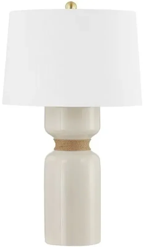 Mindy Column Table Lamp - Ivory Crackle