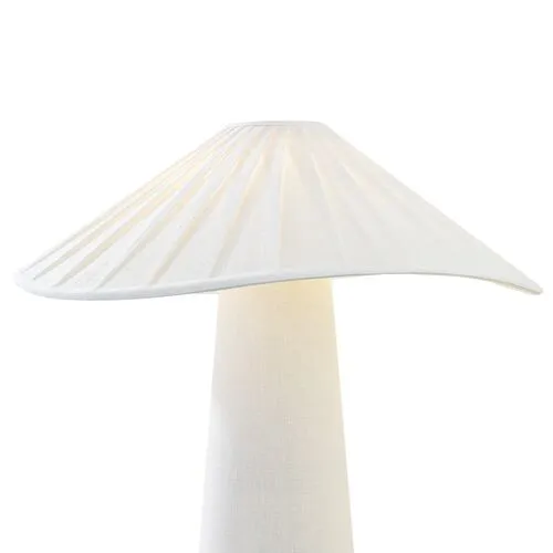 Lauren Liess - Chanterelle Linen Table Lamp - White - Brown