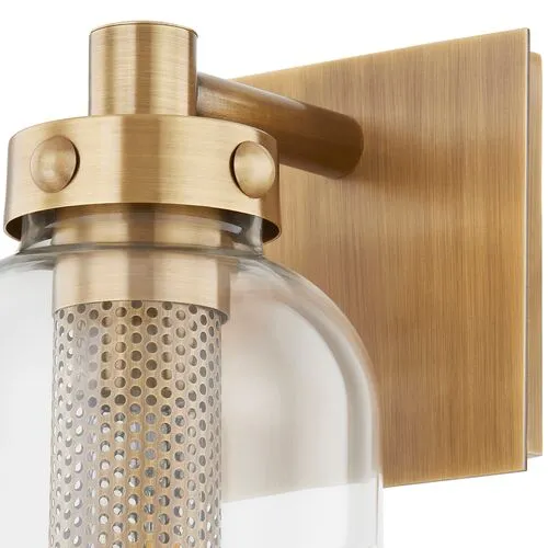 Archer Outdoor Wall Sconce - Patina Brass - Gold