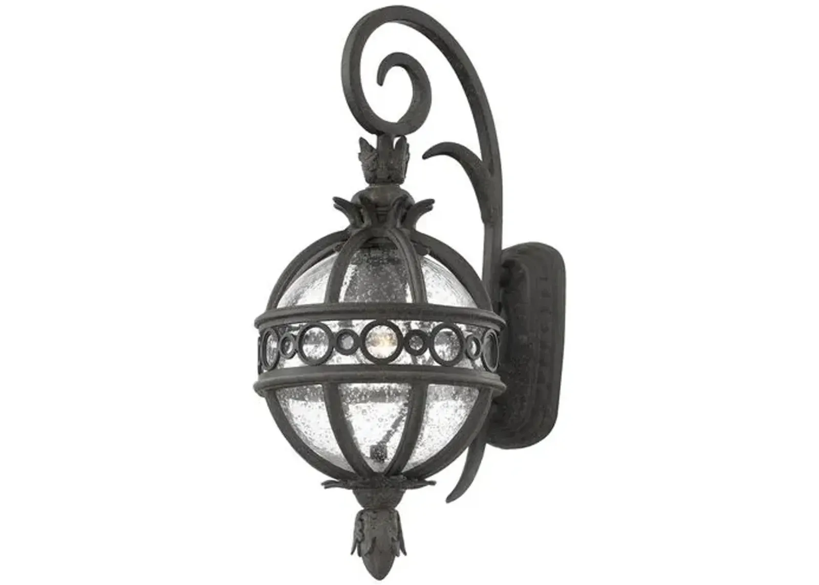 Cora Globe Outdoor Wall Sconce - French Iron - Black