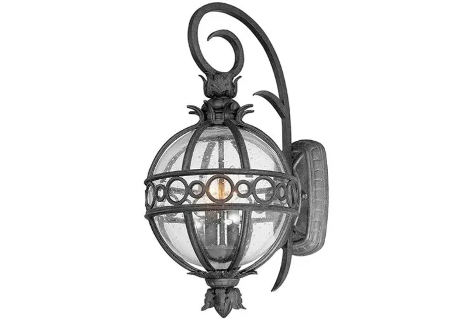 Cora Globe Outdoor Wall Sconce - French Iron - Black