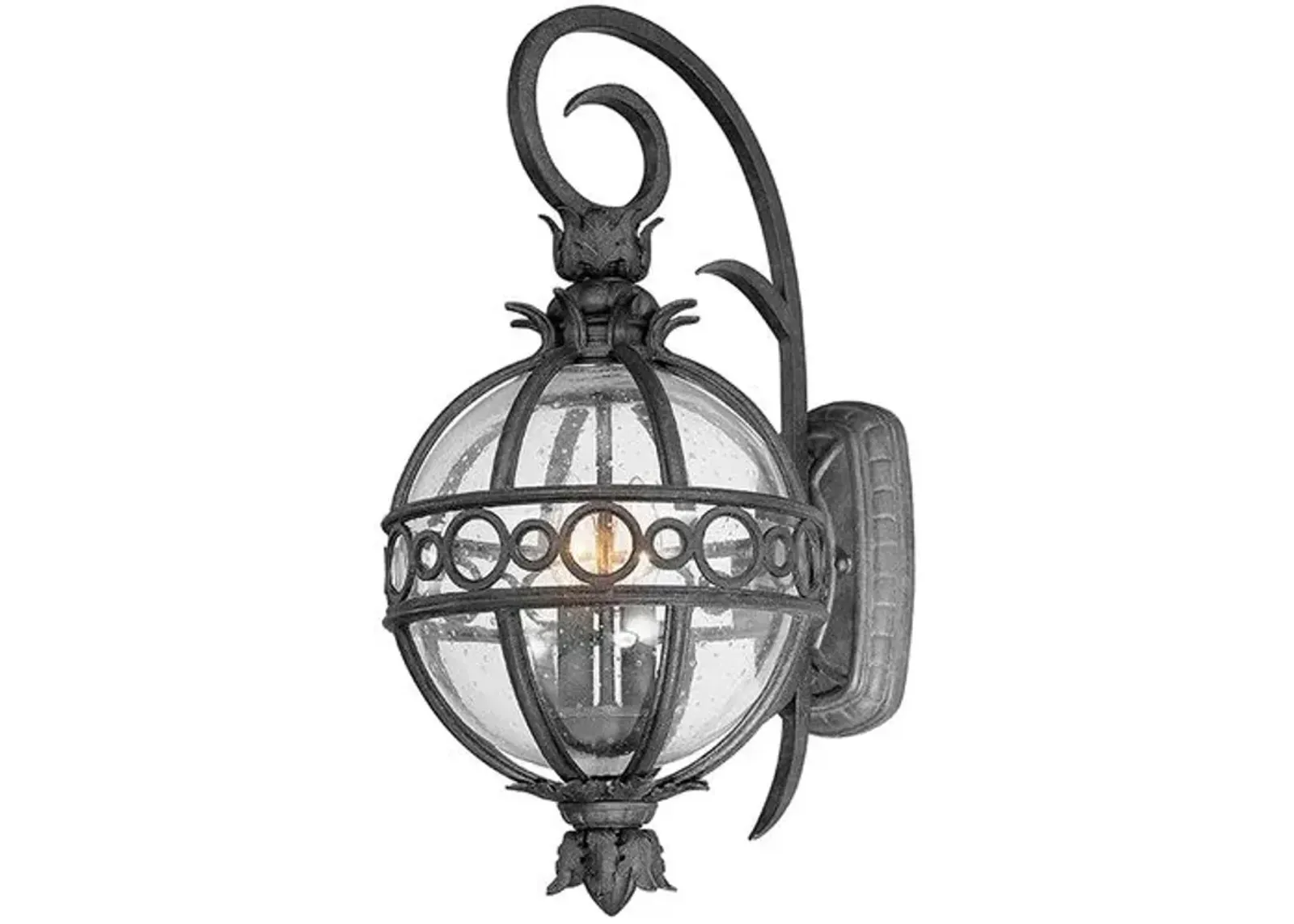 Cora Globe Outdoor Wall Sconce - French Iron - Black