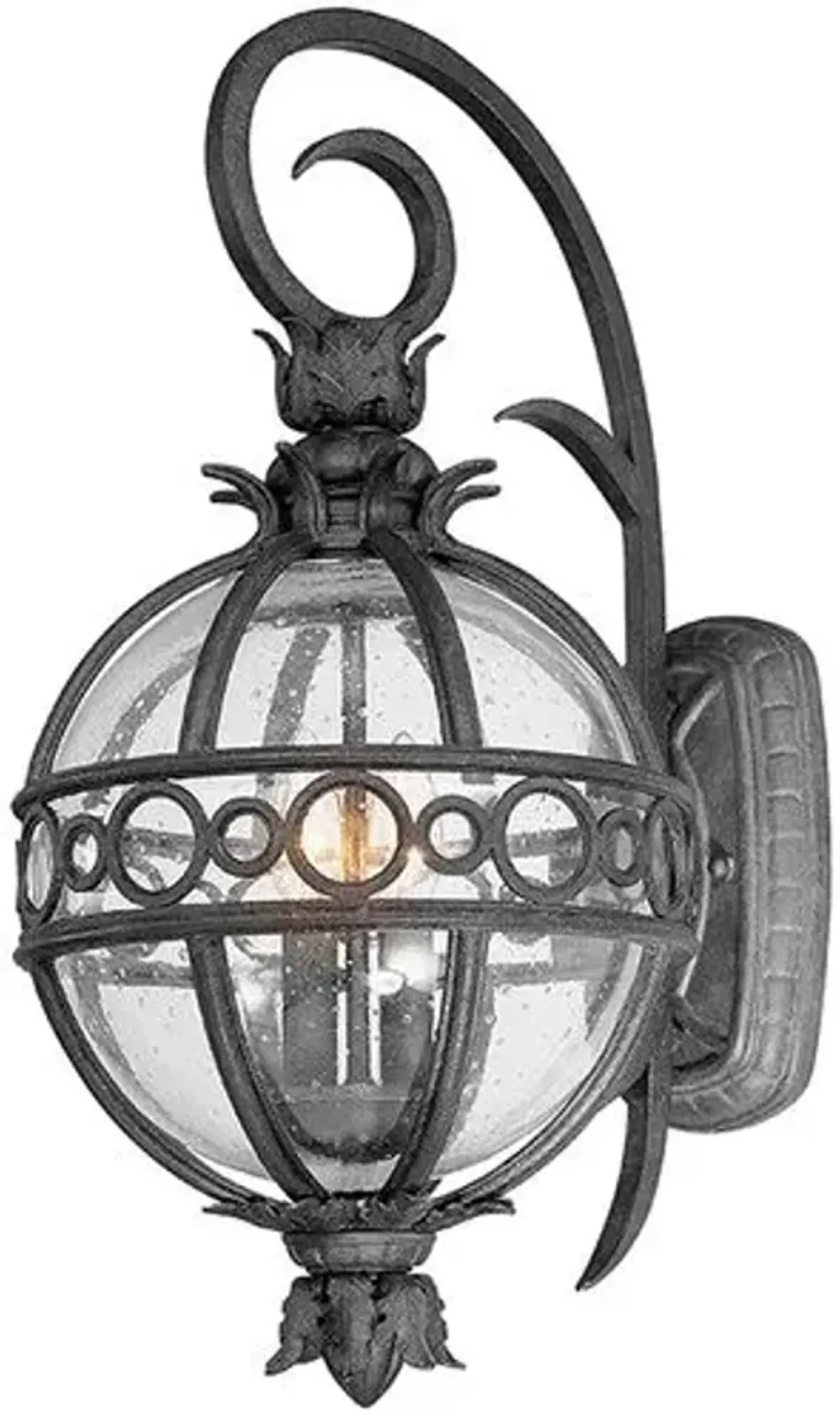 Cora Globe Outdoor Wall Sconce - French Iron - Black