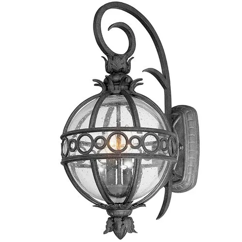 Cora Globe Outdoor Wall Sconce - French Iron - Black