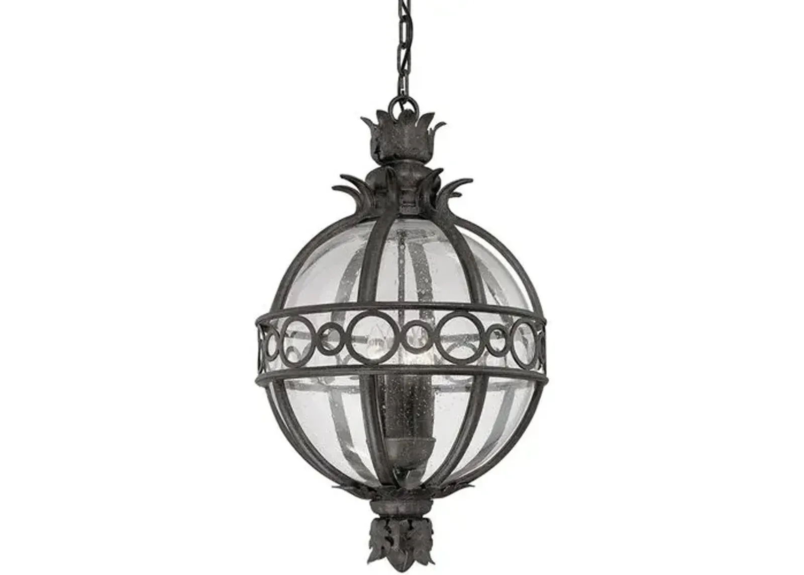 Cora Globe Outdoor Lantern - French Iron - Black