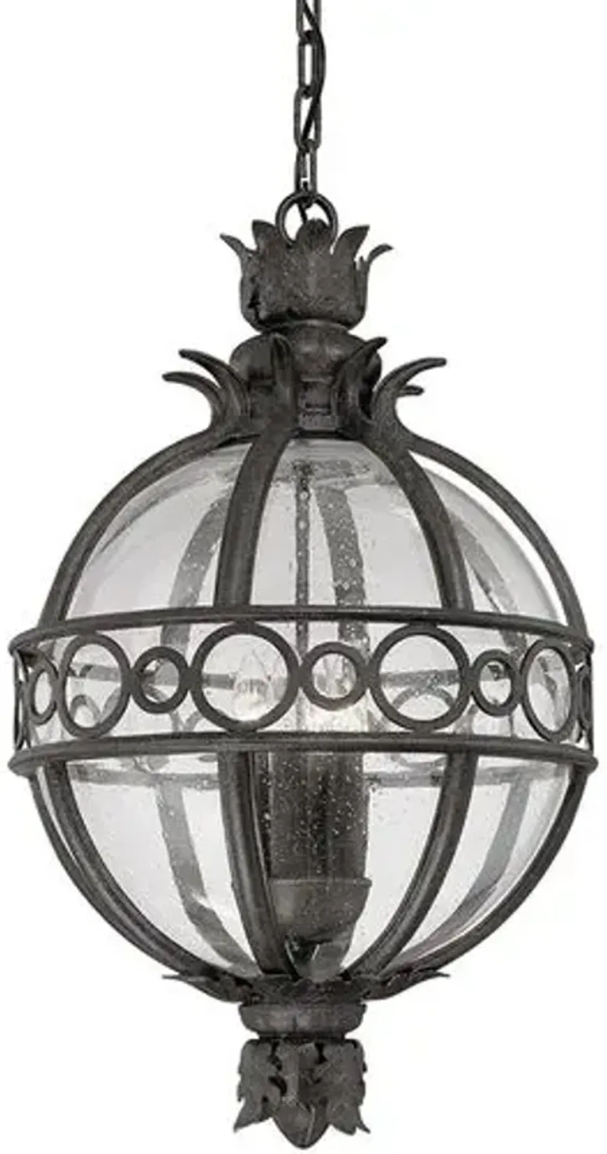 Cora Globe Outdoor Lantern - French Iron - Black