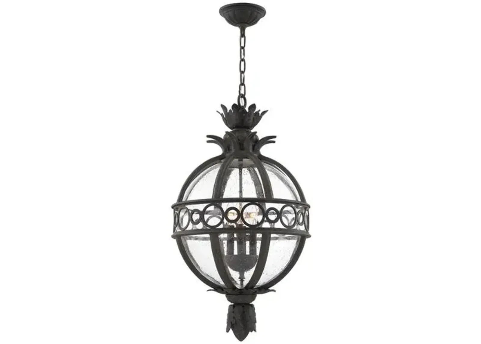 Cora Globe Outdoor Lantern - French Iron - Black