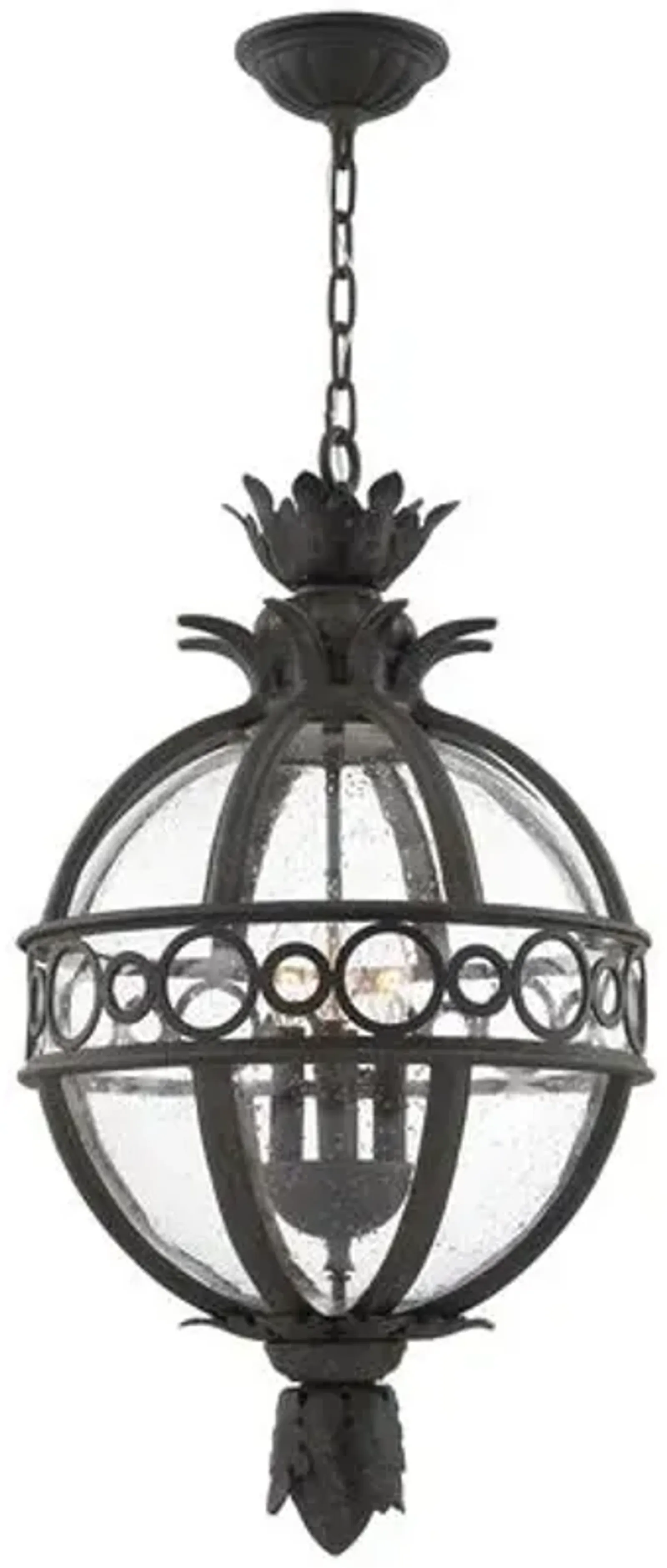 Cora Globe Outdoor Lantern - French Iron - Black