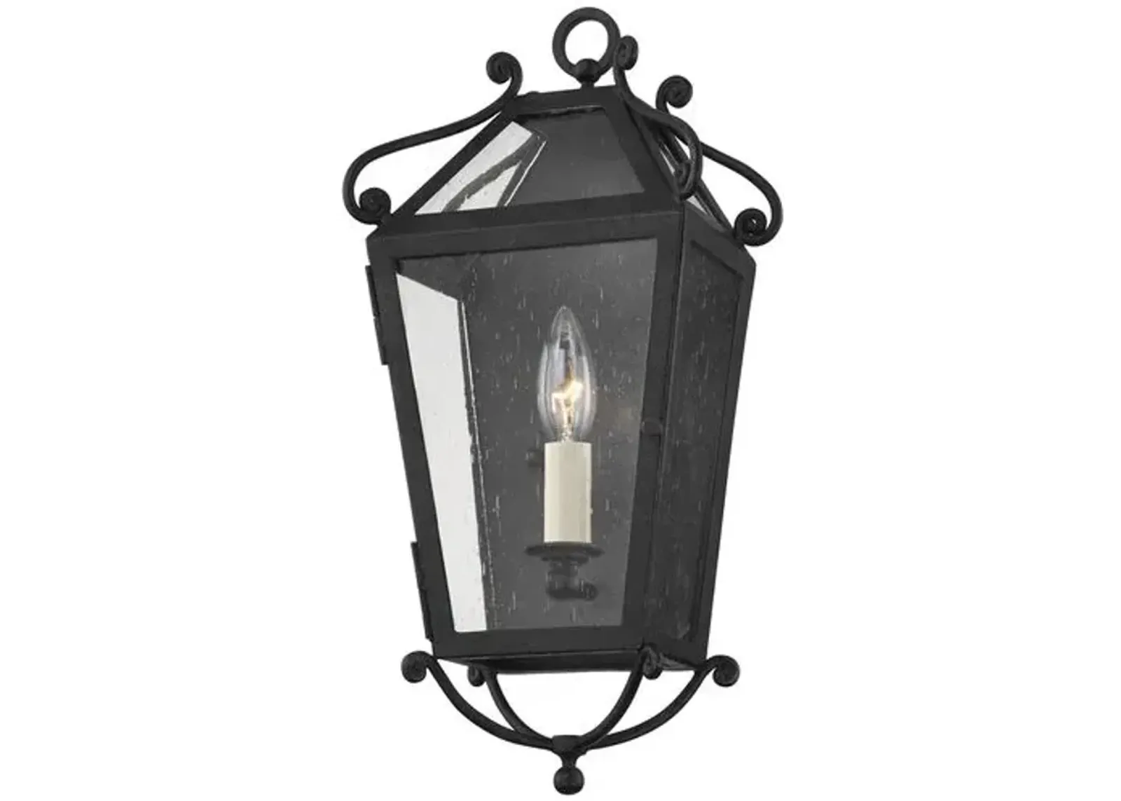 Santa Barbara County Outdoor Wall Sconce - French Iron - Black