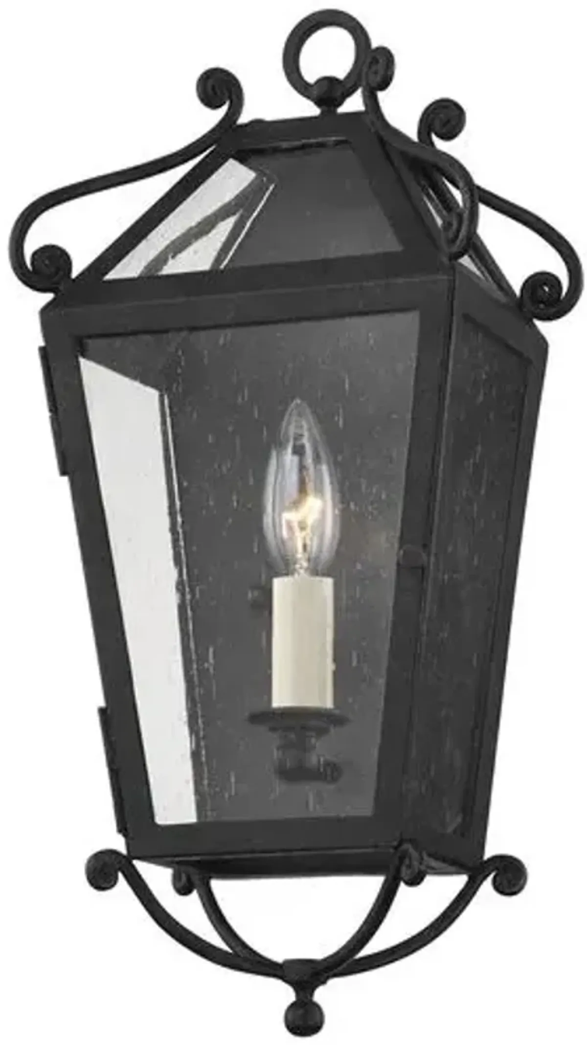 Santa Barbara County Outdoor Wall Sconce - French Iron - Black