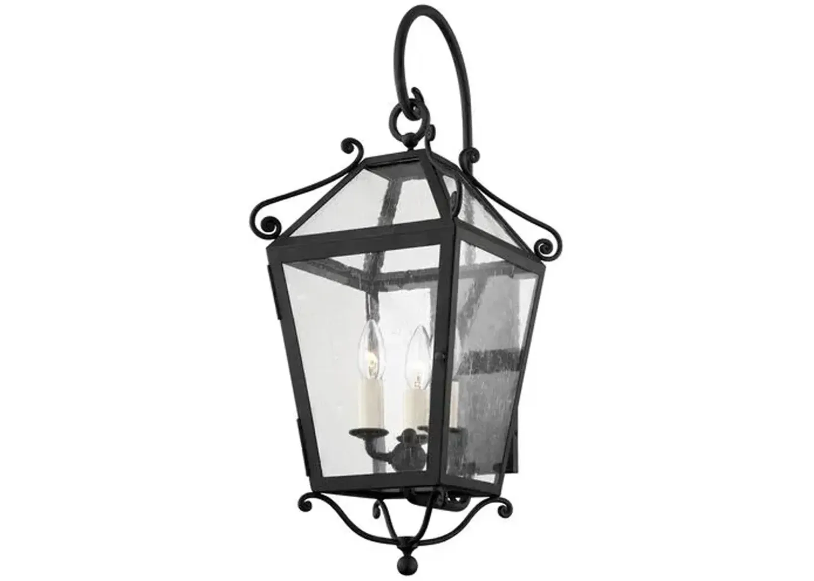 Santa Barbara County Outdoor Wall Sconce - French Iron - Black