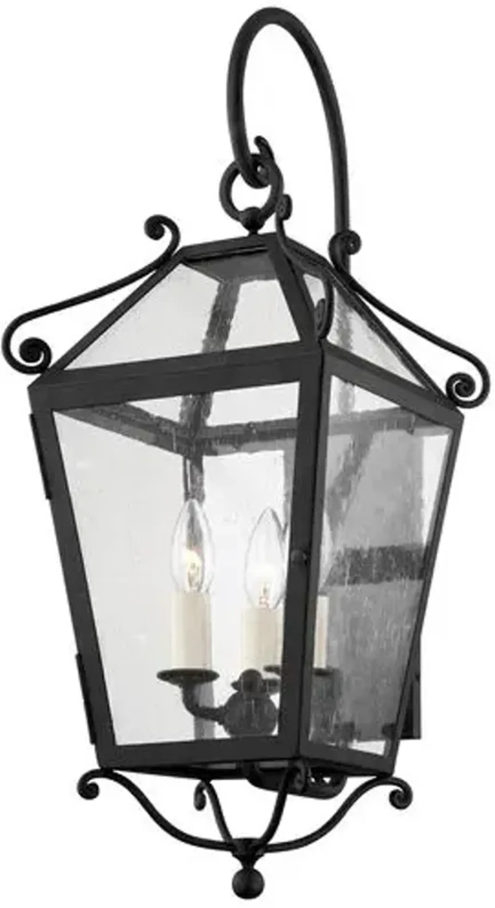 Santa Barbara County Outdoor Wall Sconce - French Iron - Black