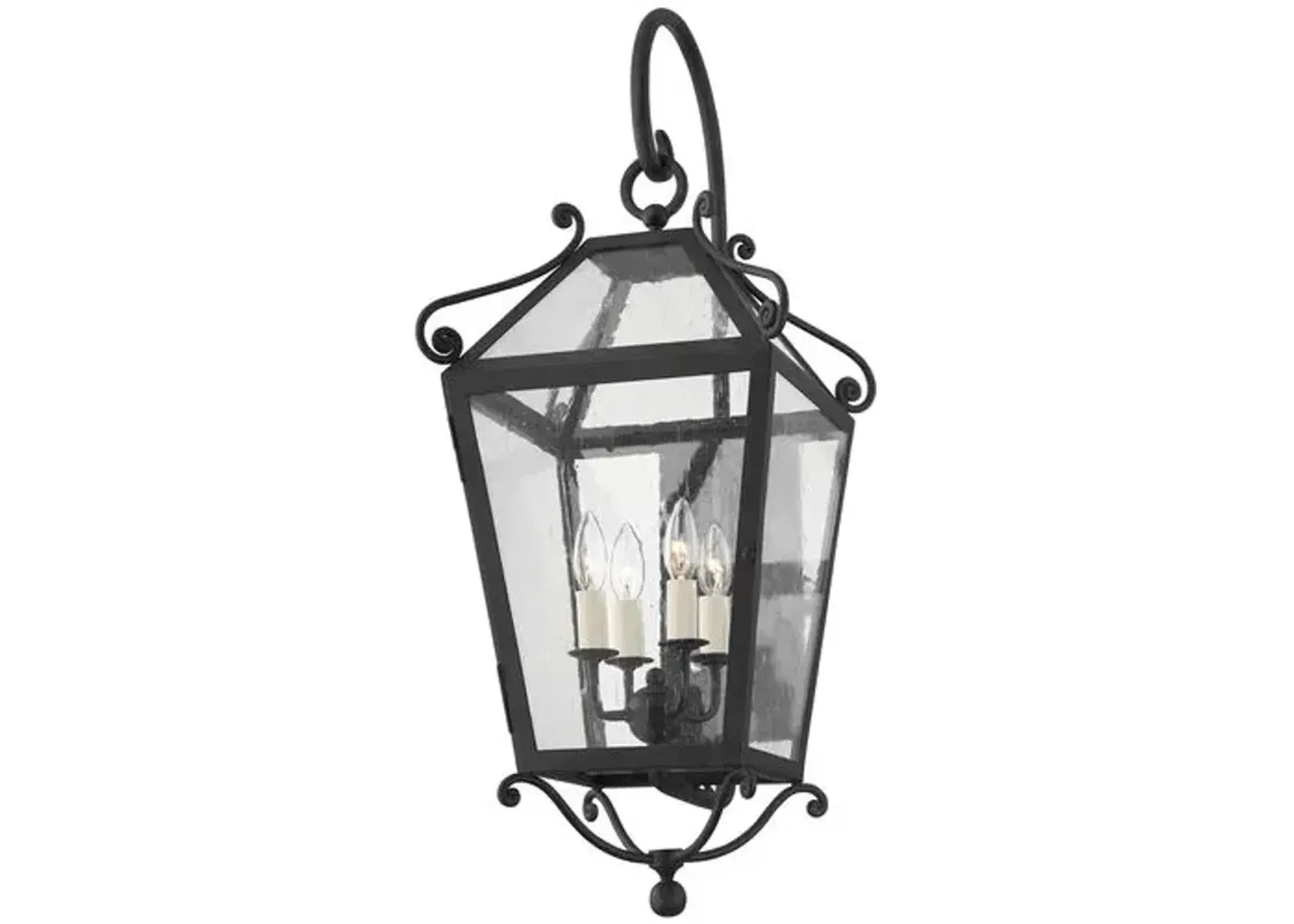 Santa Barbara County Outdoor Wall Sconce - French Iron - Black