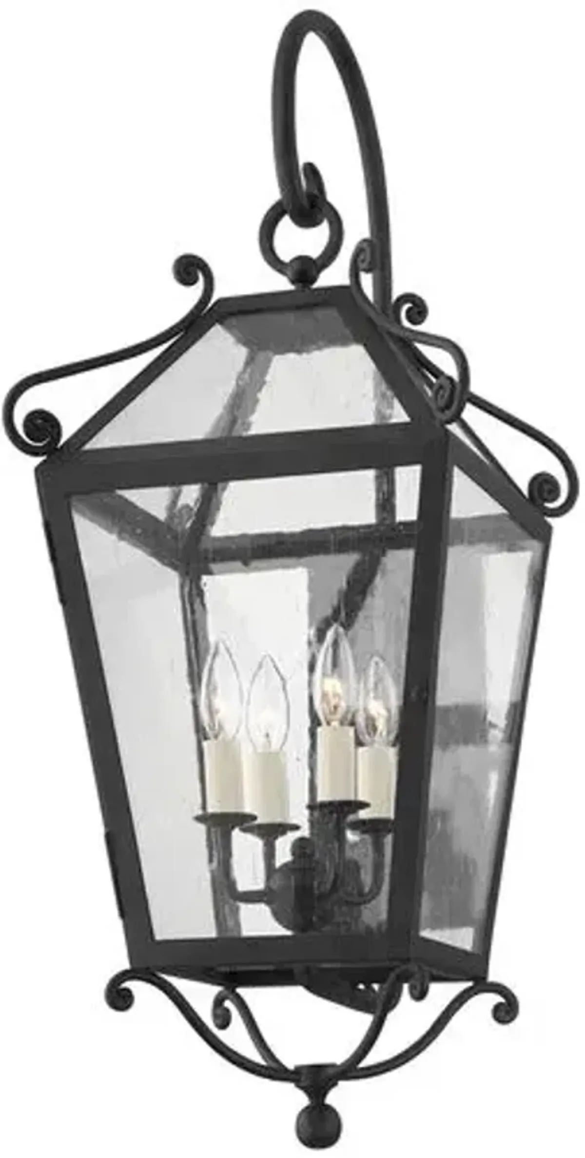 Santa Barbara County Outdoor Wall Sconce - French Iron - Black