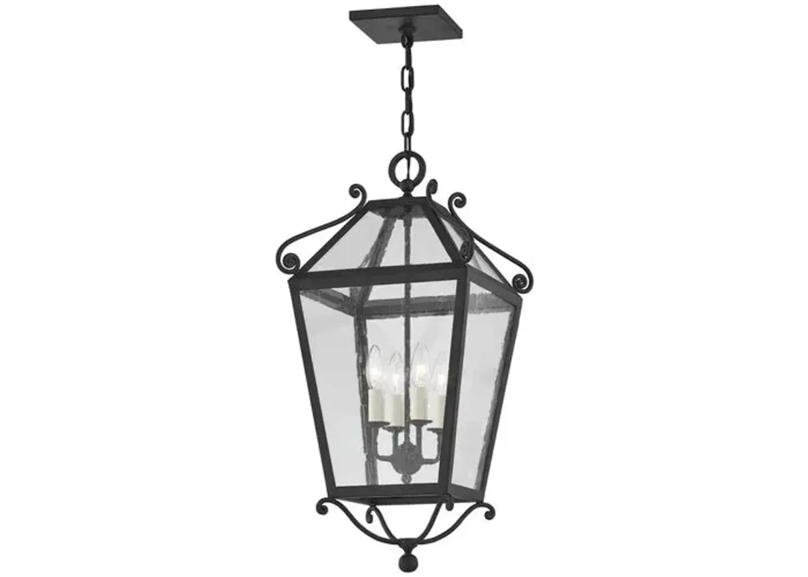 Santa Barbara County Outdoor Lantern - French Iron - Black