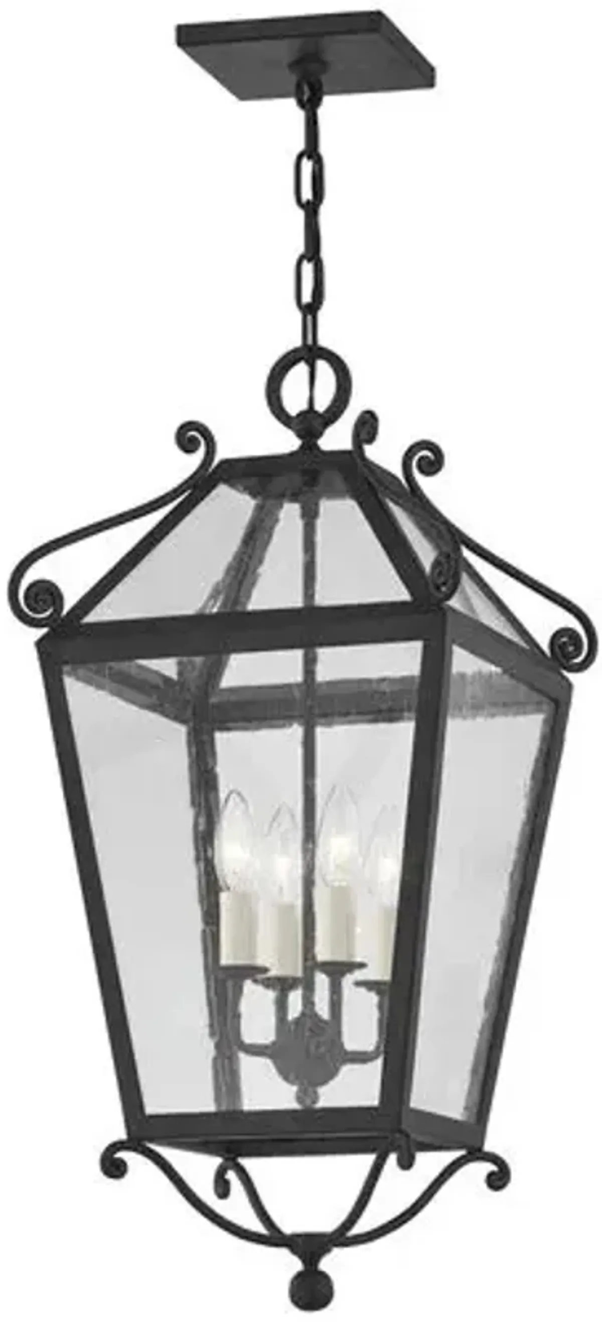 Santa Barbara County Outdoor Lantern - French Iron - Black