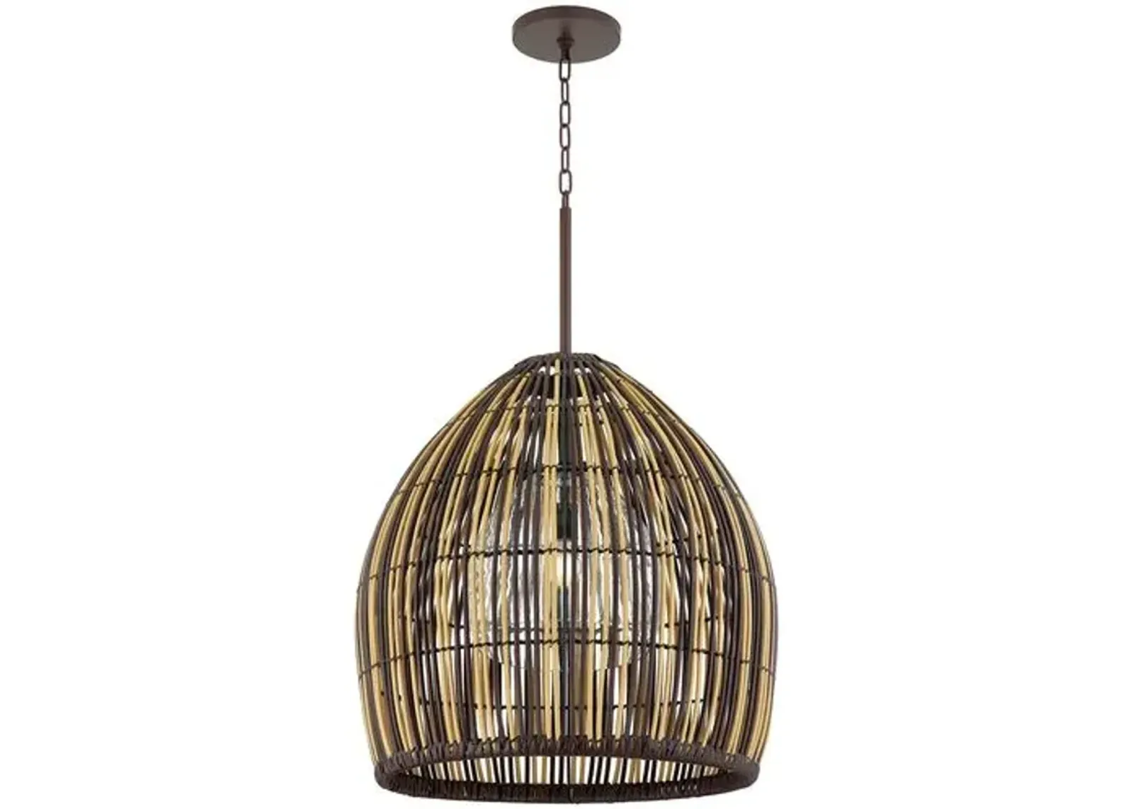 Hugh Outdoor Chandelier - Textured Bronze - Brown