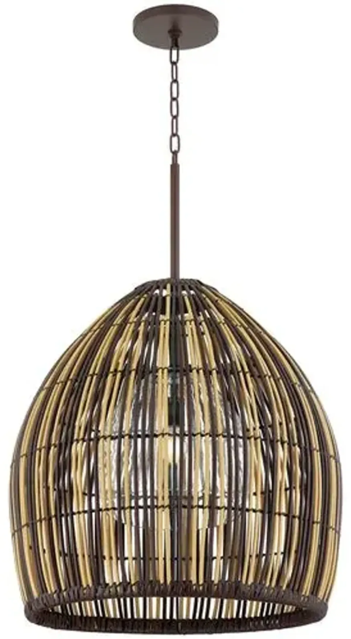 Hugh Outdoor Chandelier - Textured Bronze - Brown