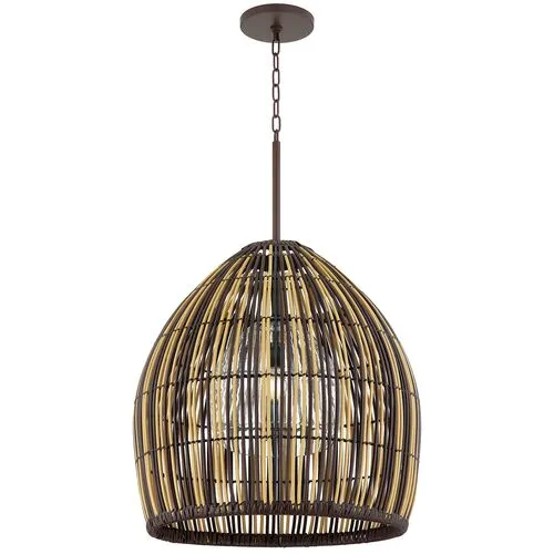 Hugh Outdoor Chandelier - Textured Bronze - Brown