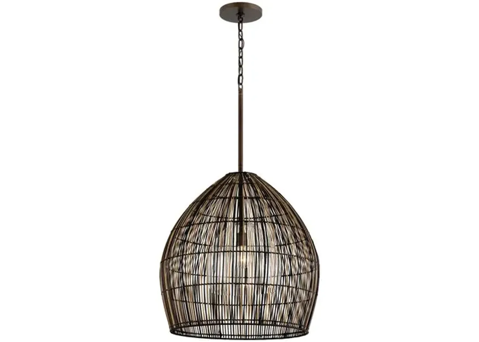 Hugh Outdoor Chandelier - Textured Bronze - Brown